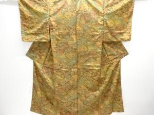 未使用品　鼓に草花模様小紋着物